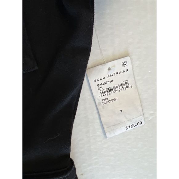 Good American GMJS731B Woman Sz 2/Medium Fit For Success Black Denim Jumpsuit - Picture 10 of 11